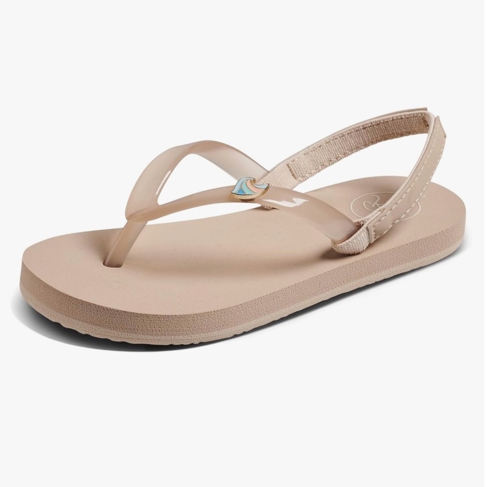 Reef Kids‎ Little Charming Oasis Sandals Size 10 Beige Beach Thong Flip Flops